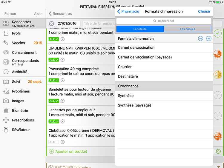 Medistory analyse ordonnance